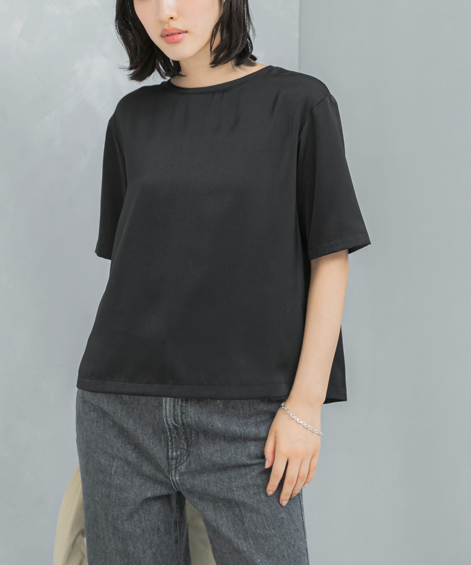 URBAN RESEARCH ROSSO「UVカットサテンブラウス」|Tシャツ・カットソー|