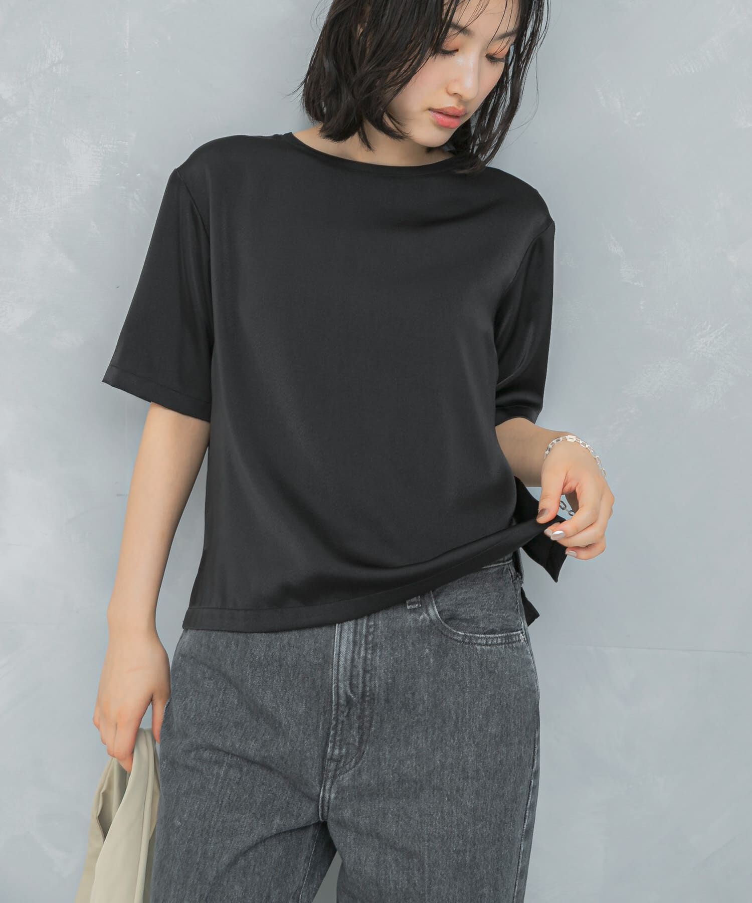 URBAN RESEARCH ROSSO「UVカットサテンブラウス」|Tシャツ・カットソー|