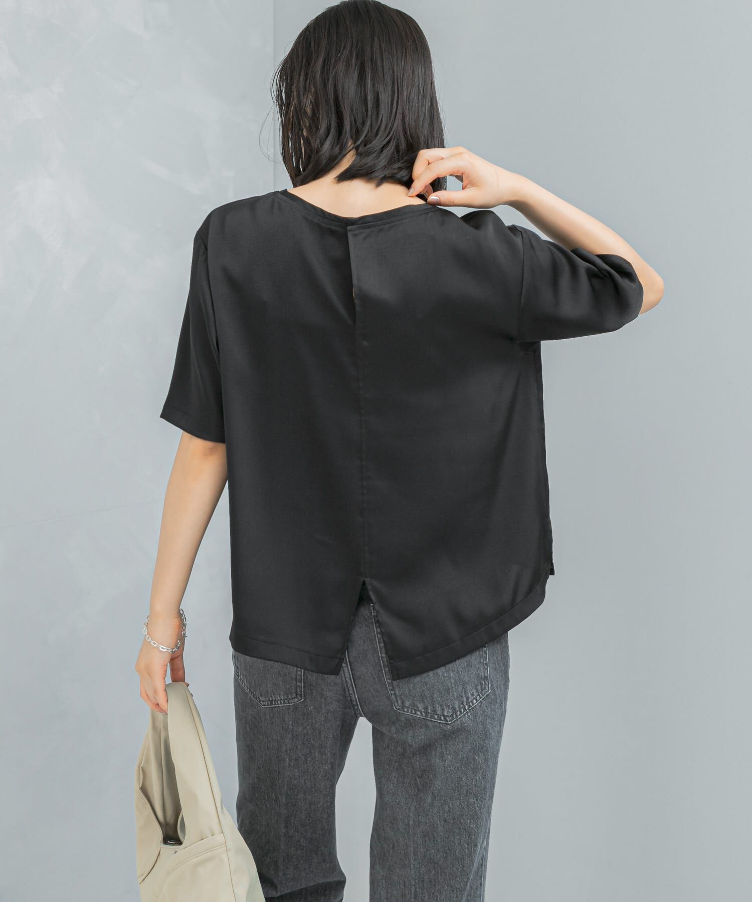 URBAN RESEARCH ROSSO「UVカットサテンブラウス」|Tシャツ・カットソー|