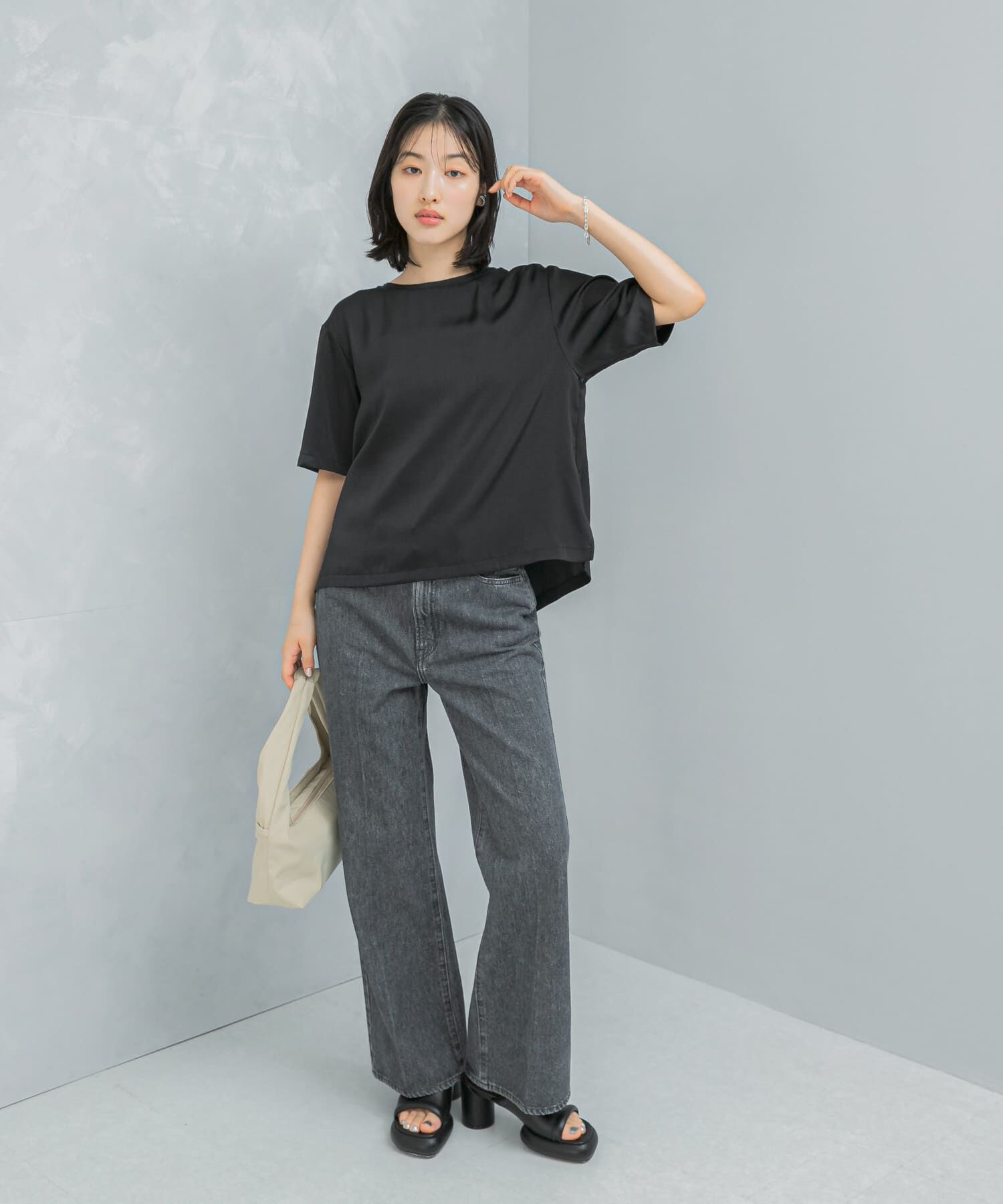 URBAN RESEARCH ROSSO「UVカットサテンブラウス」|Tシャツ・カットソー|
