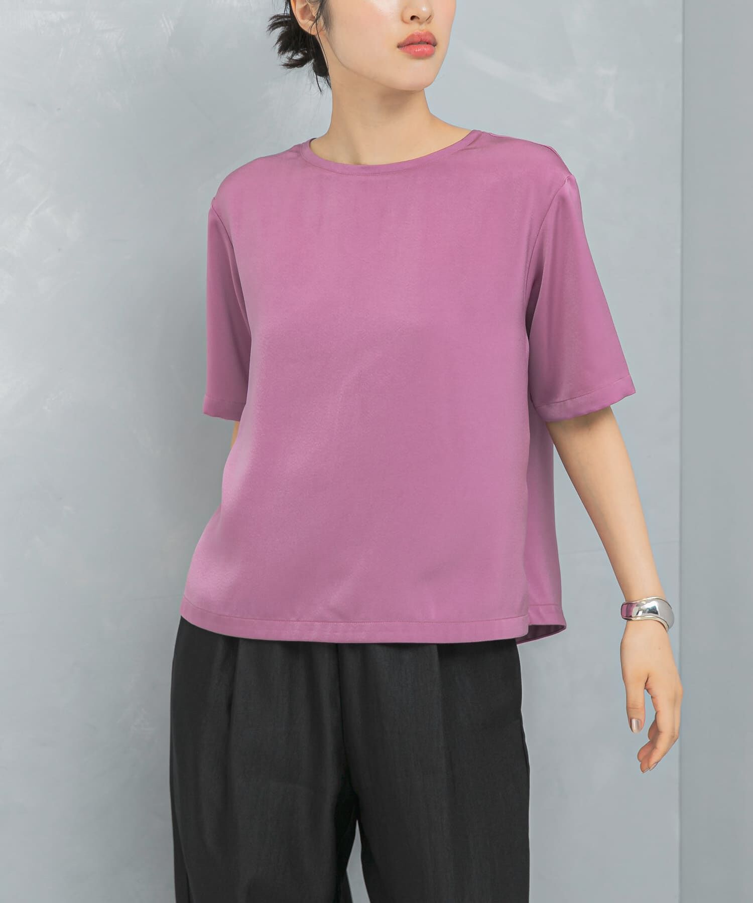 URBAN RESEARCH ROSSO「UVカットサテンブラウス」|Tシャツ・カットソー|