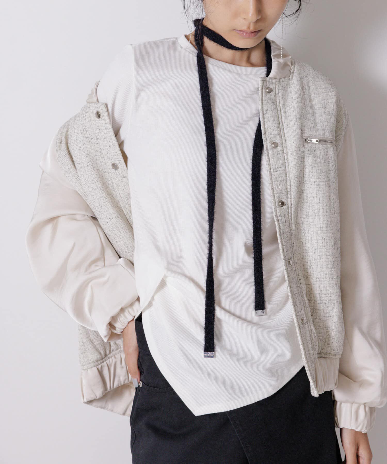 URBAN RESEARCH ROSSO「CHIGNON　フラフィーワイドチョーカー」|ネックレス|ブラック系その他