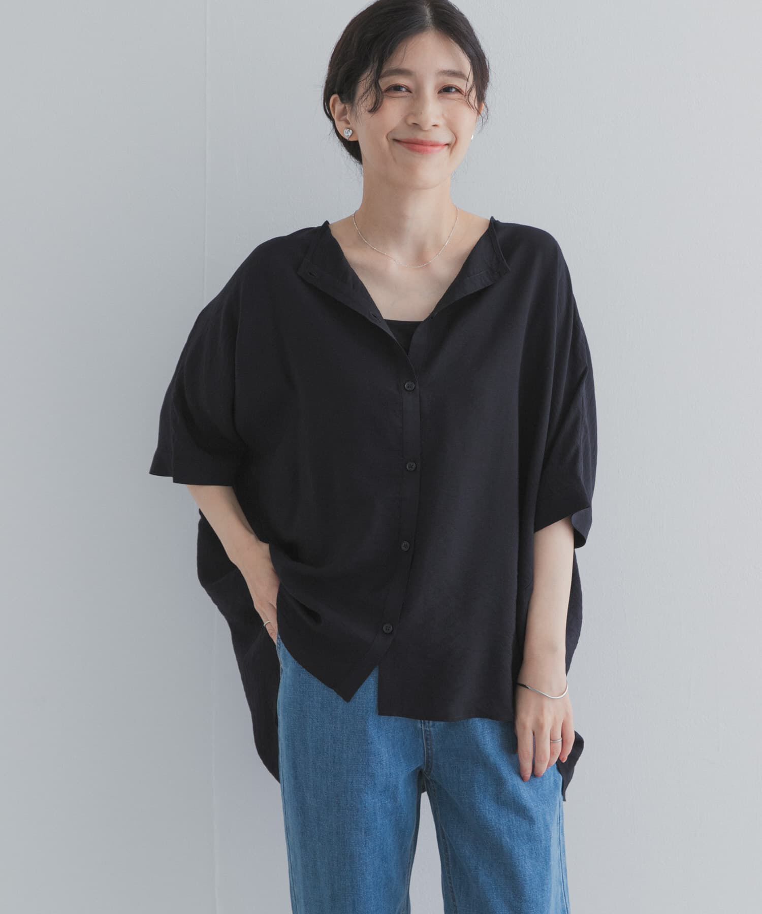 URBAN RESEARCH DOORS「バックシャーリングドルマンブラウス」|シャツ・ブラウス|