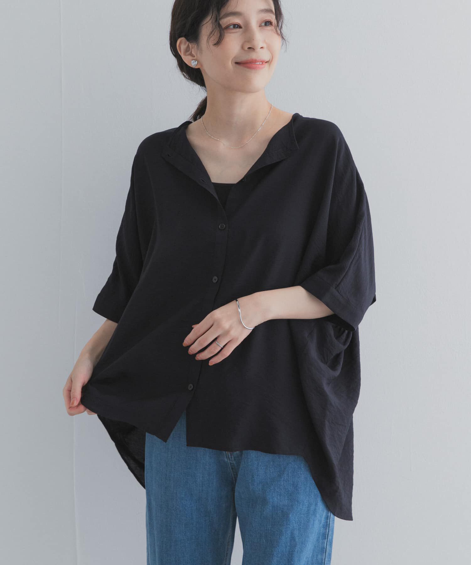URBAN RESEARCH DOORS「バックシャーリングドルマンブラウス」|シャツ・ブラウス|