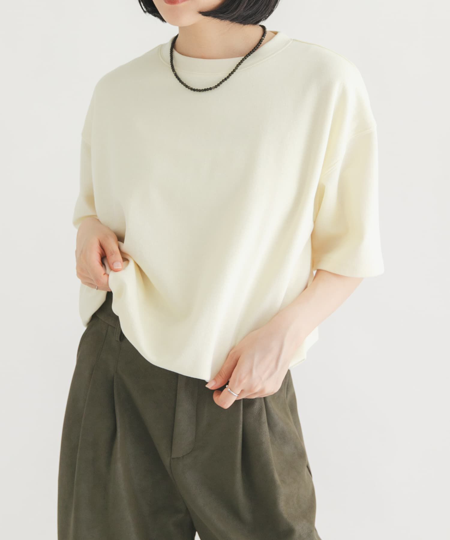  「ハーフスリーブバルーンヘムトップス」|Tシャツ・カットソー|