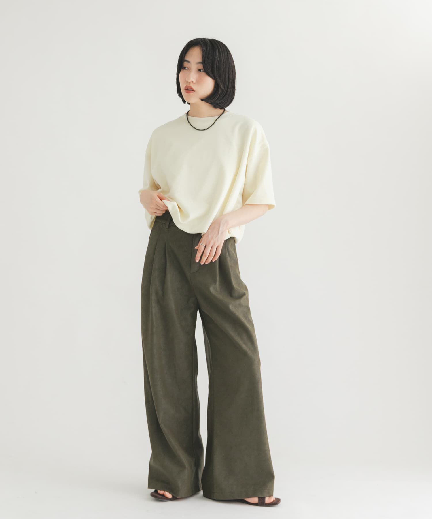  「ハーフスリーブバルーンヘムトップス」|Tシャツ・カットソー|