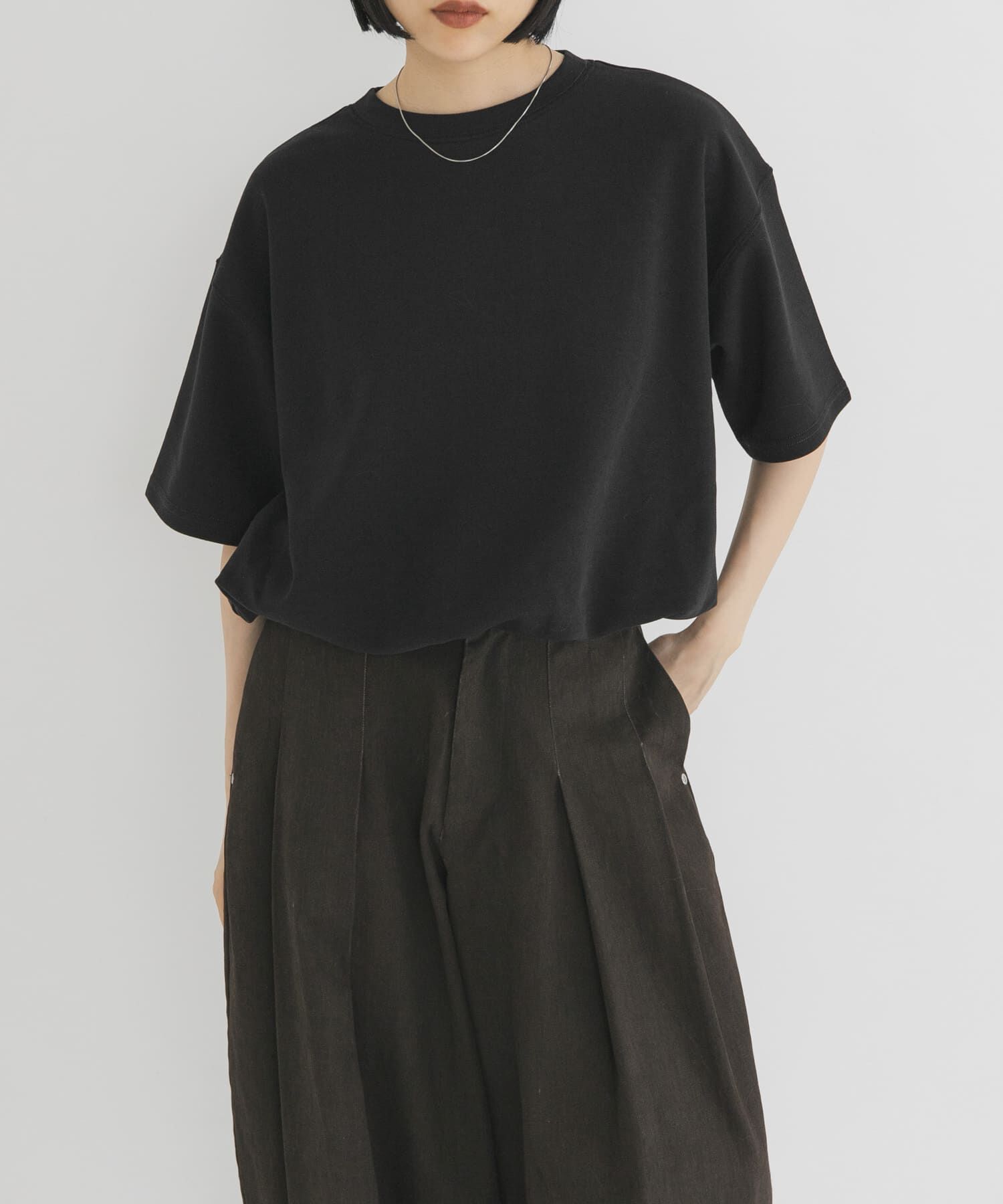  「ハーフスリーブバルーンヘムトップス」|Tシャツ・カットソー|