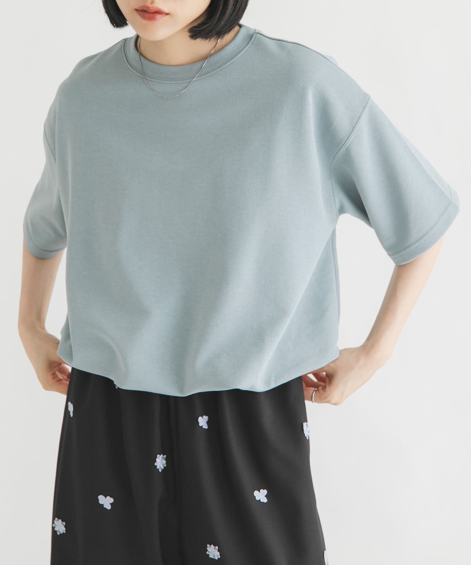  「ハーフスリーブバルーンヘムトップス」|Tシャツ・カットソー|