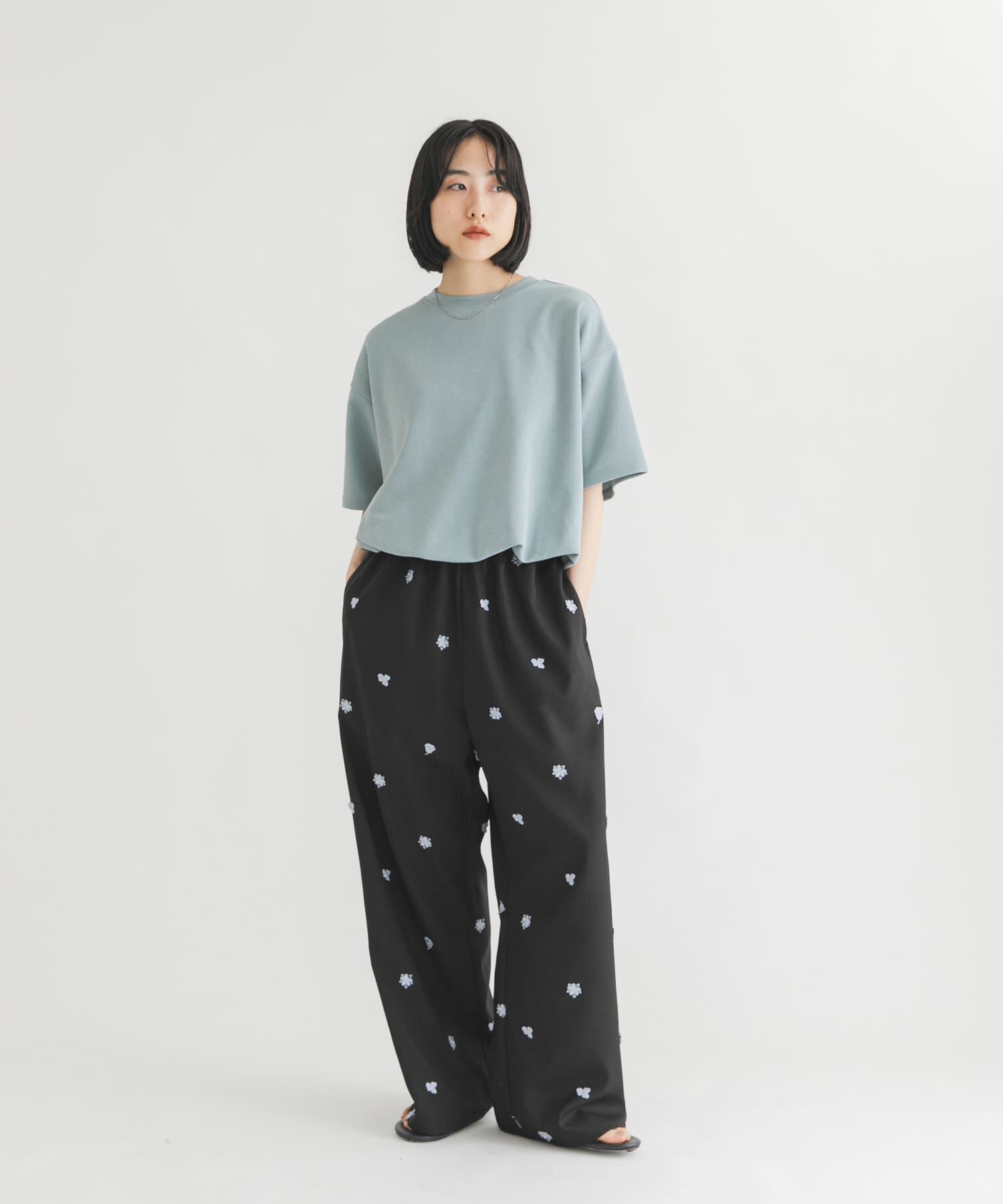  「ハーフスリーブバルーンヘムトップス」|Tシャツ・カットソー|