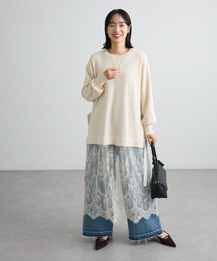 Green Parks「レースドッキングレイヤードニットワンピース」|ワンピース|