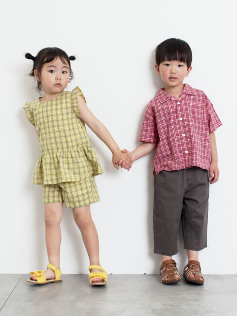 Samansa Mos2 Lagom「☆チェック開襟シャツ(セットアップ可)」|シャツ・ブラウス|