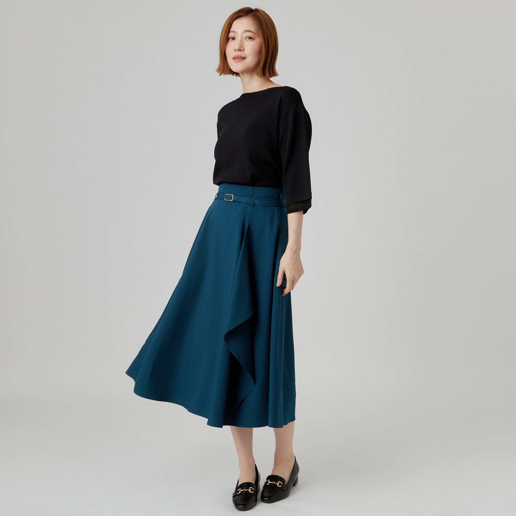 grove「ラッフルフレアベルト付スカート」|スカート|