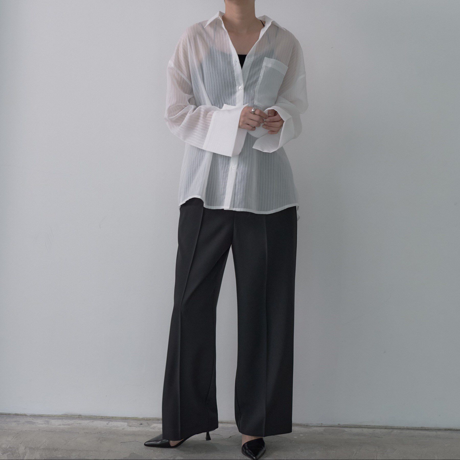 GALLEST「Comfy SET UP｜イージーストレートワイドパンツ【セットアップ対応／通勤/カセット服】」|その他|ブラック(019)
