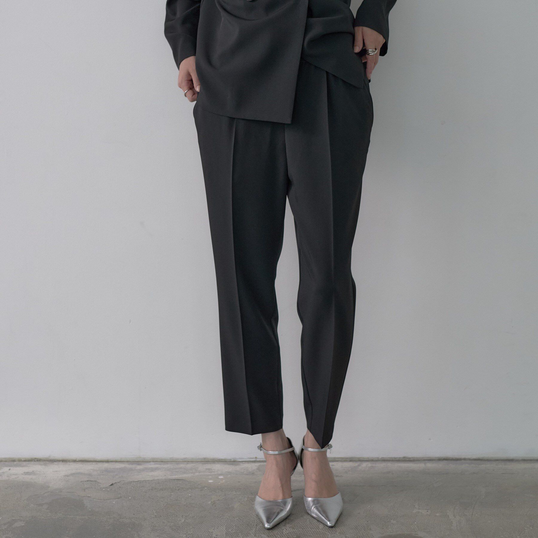 GALLEST「Comfy SET UP｜イージーテーパードパンツ【セットアップ対応／通勤/カセット服】」|その他|ブラック(019)