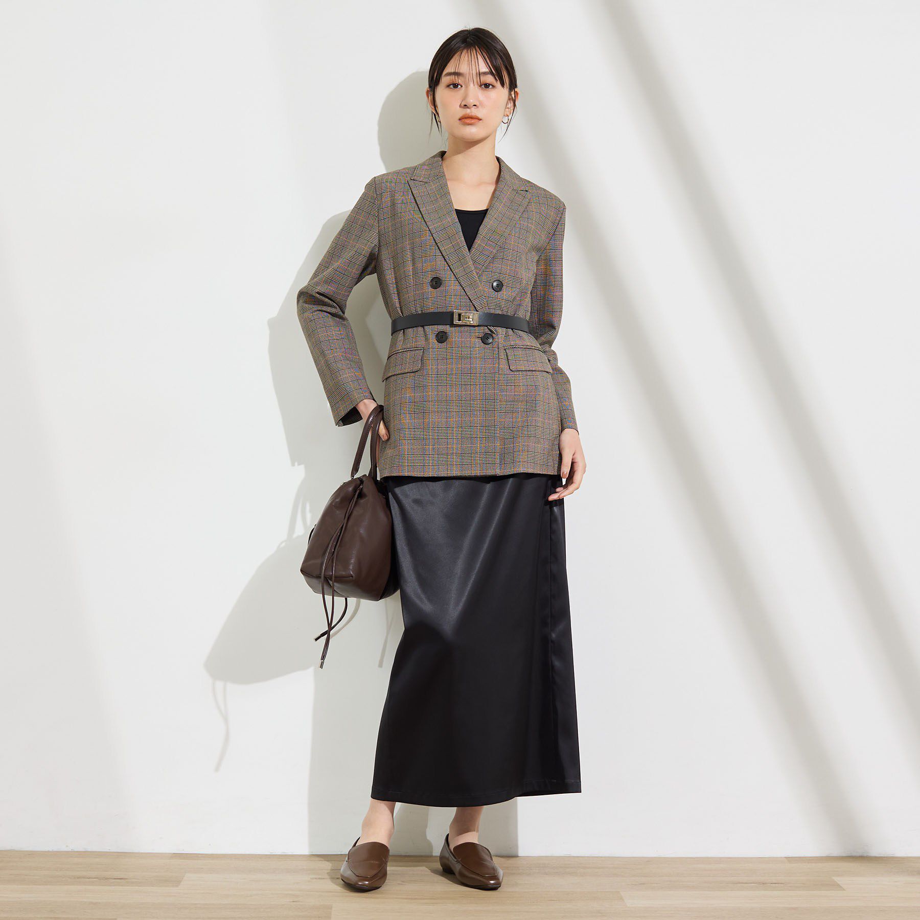INDIVI「【洗濯機OK／ストレッチ◎】秋はじめのダブルジャケット」|テーラードジャケット|