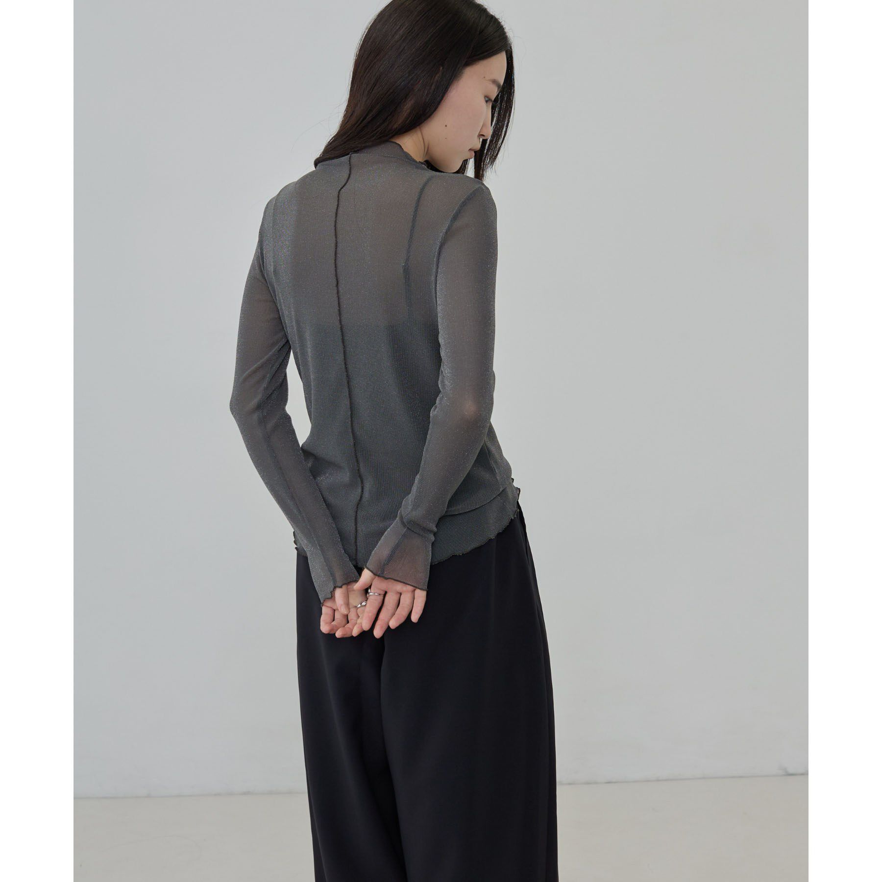 GALLEST「シアーラメハイネックカットソー」|Tシャツ・カットソー|チャコールグレー(0