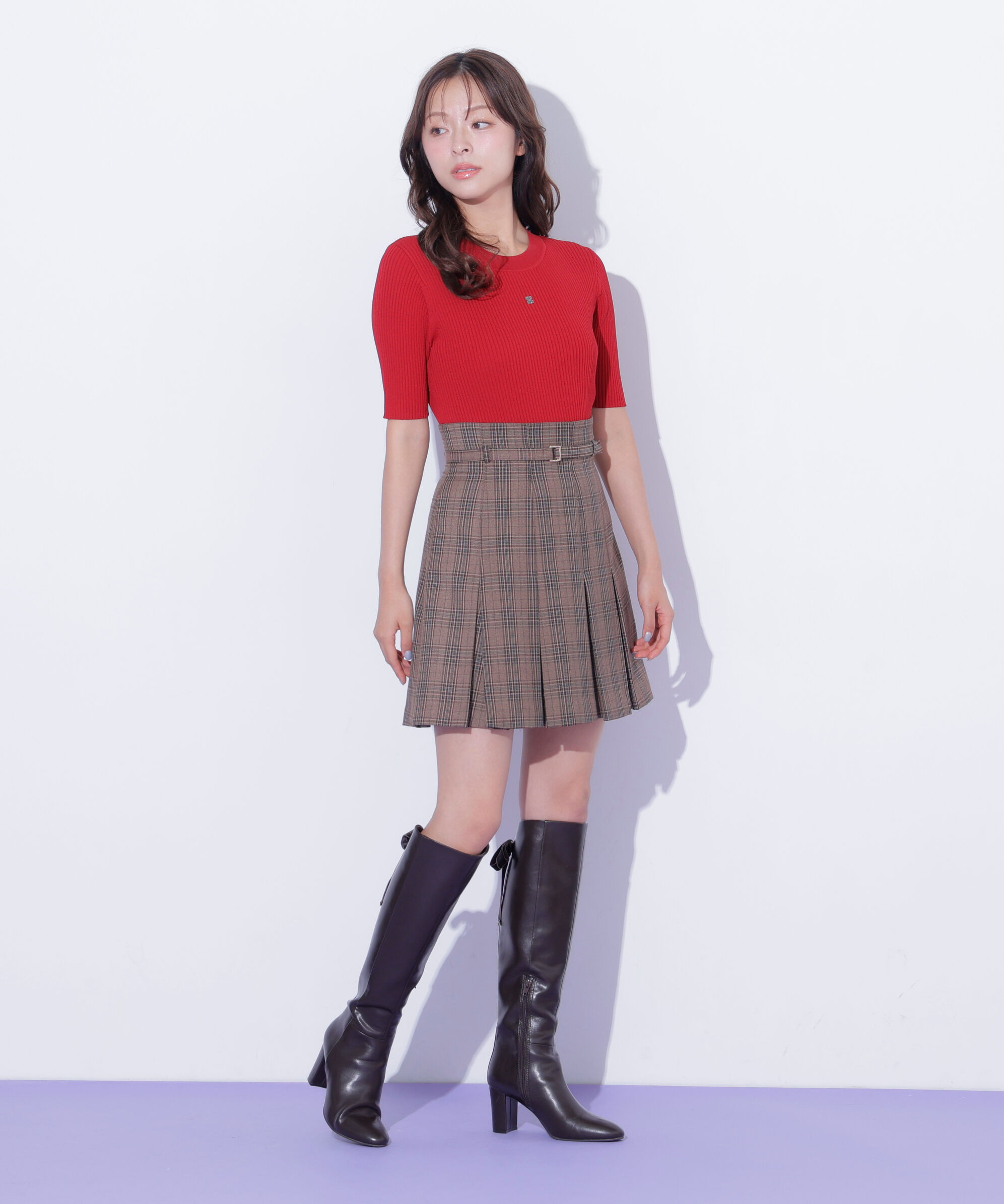  「＜セットアップ対応＞ボックスプリーツミニスカート」|スカート|