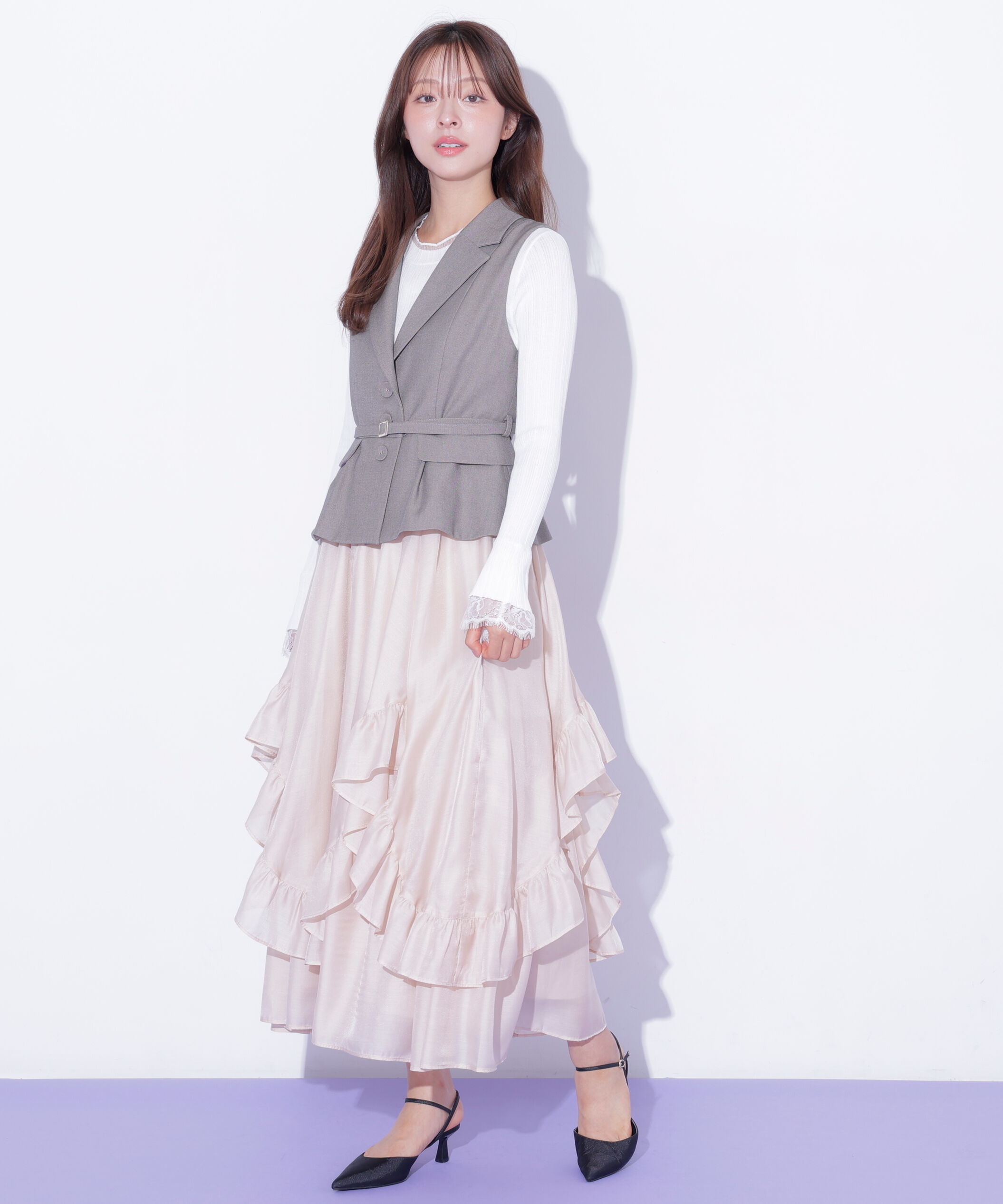  「ベルト付きペプラムジレ」|その他|