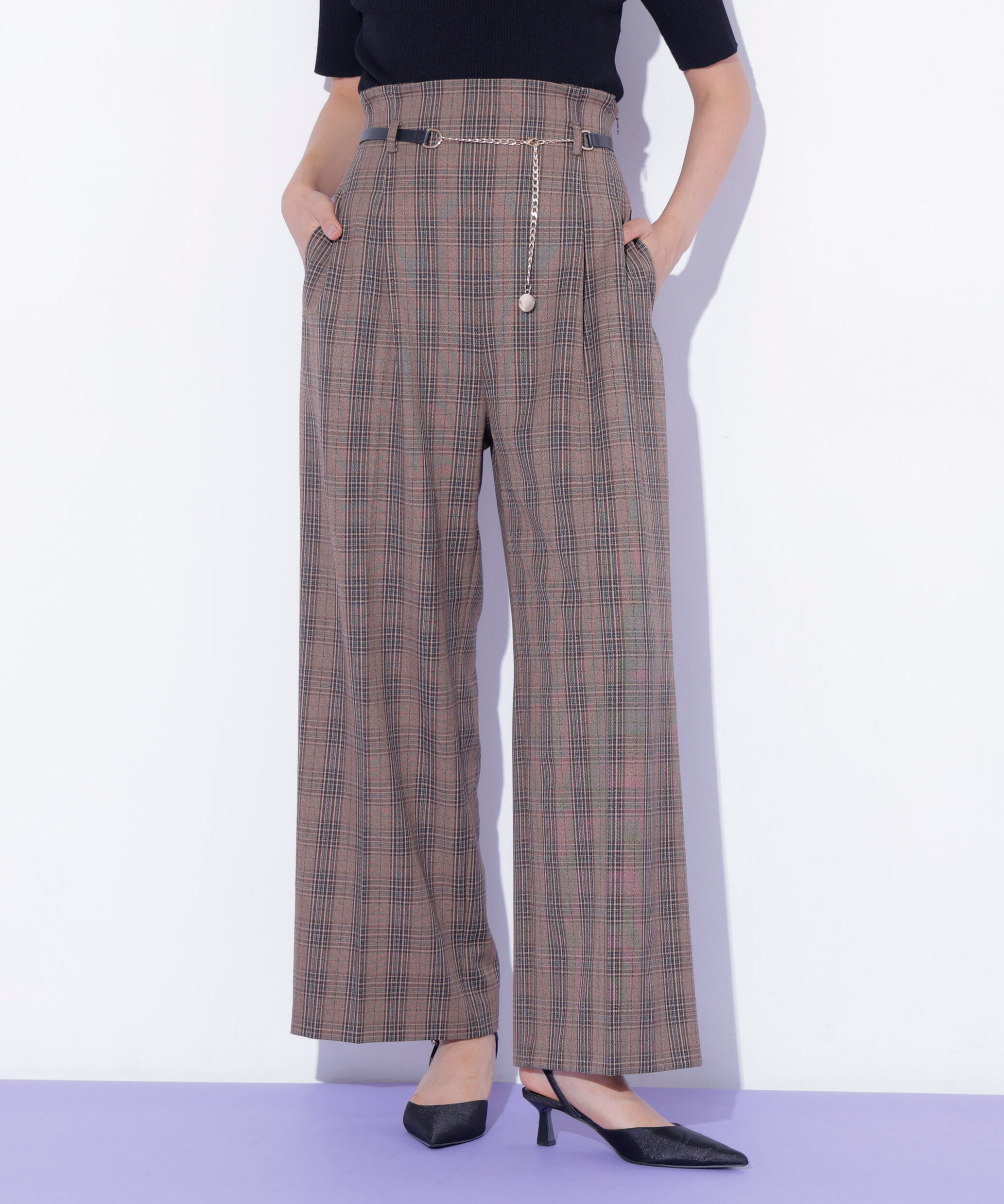  「＜セットアップ対応＞チェーンベルトタックワイドパンツ」|その他|
