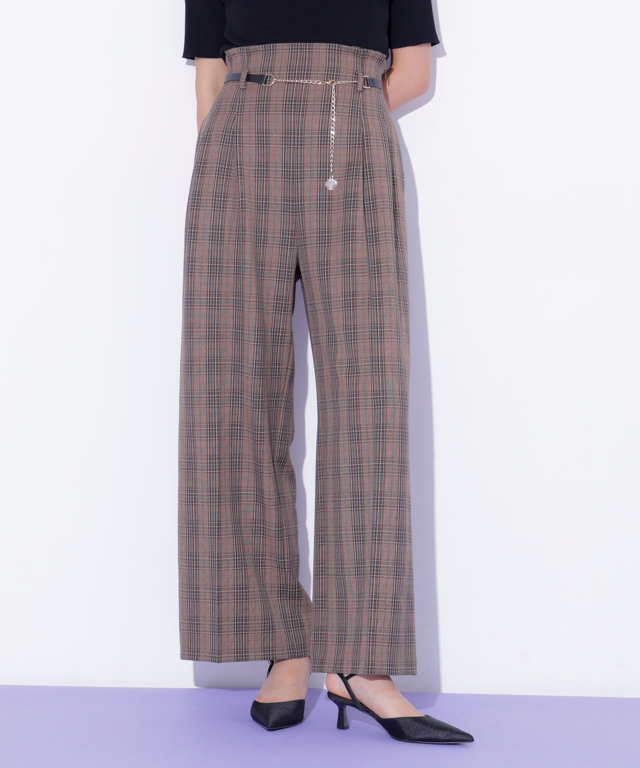  「＜セットアップ対応＞チェーンベルトタックワイドパンツ」|その他|