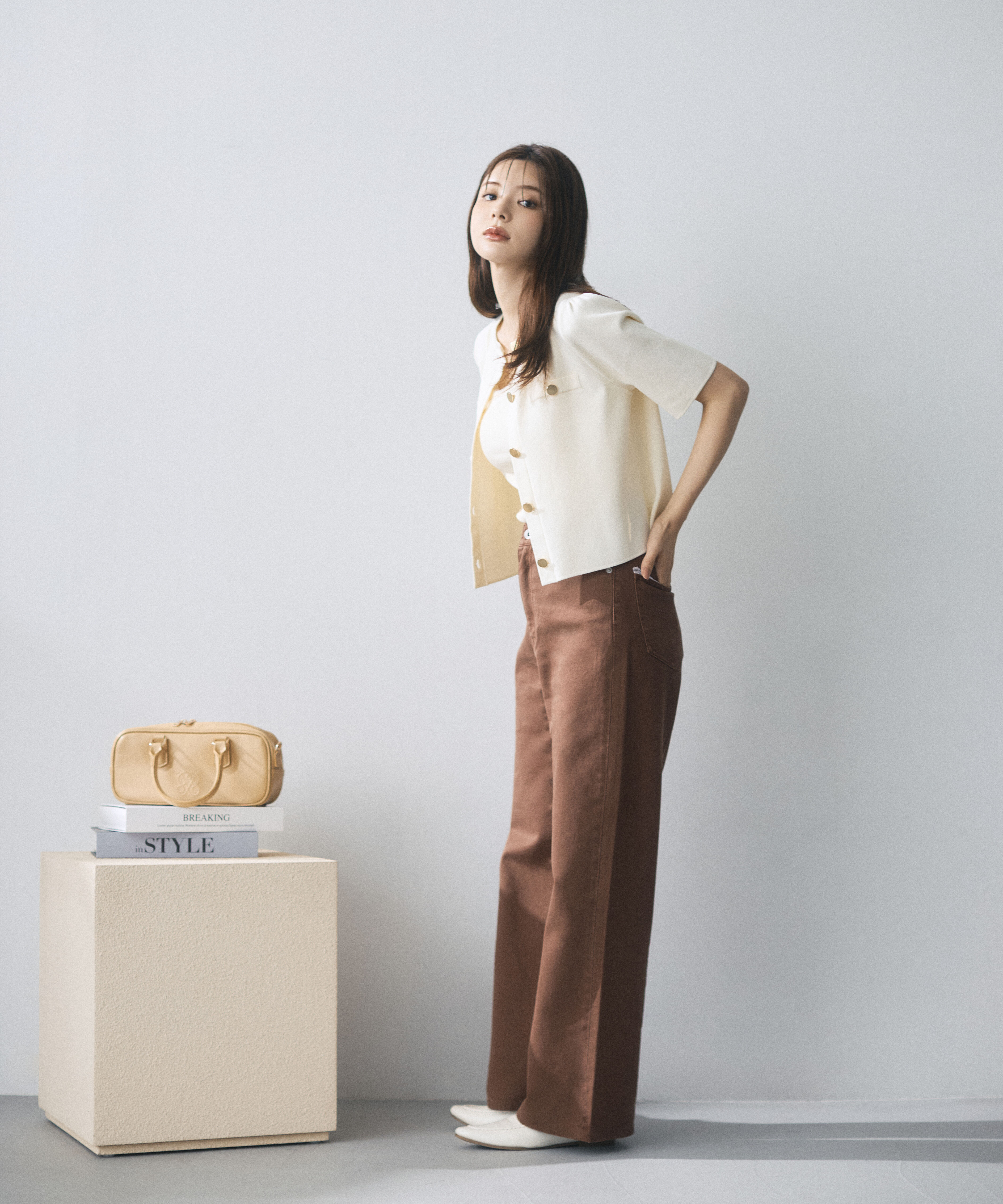 PROPORTION BODY DRESSING「半袖ニットジャケット」|カーディガン|