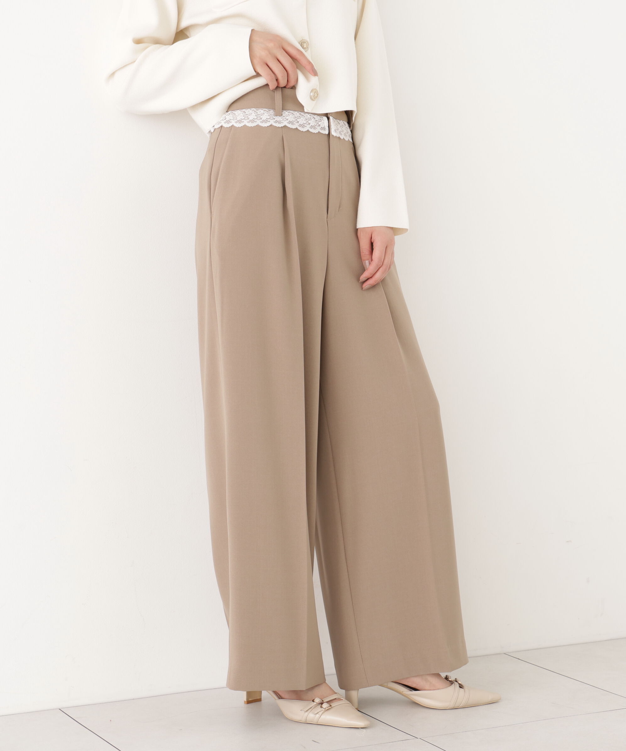PROPORTION BODY DRESSING「＜a/mie＞ウエストレースワイドパンツ」|その他|