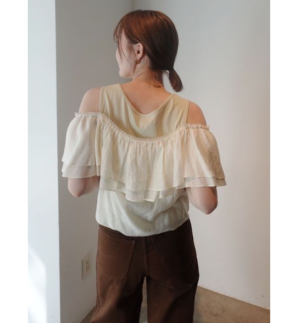 LAGUNAMOON「フレアデザインドッキングカットトップス」|Tシャツ・カットソー|
