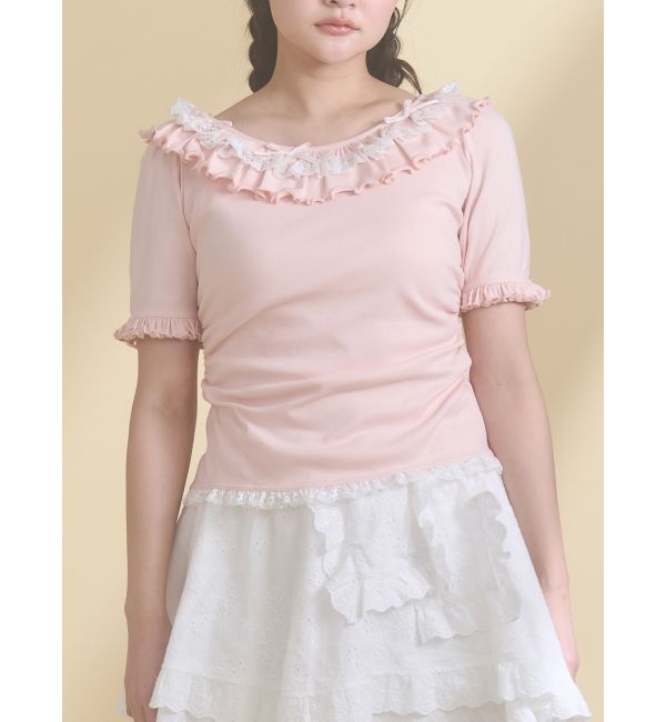 merry jenny「romantic frill summer top」|Tシャツ・カットソー|ピンク