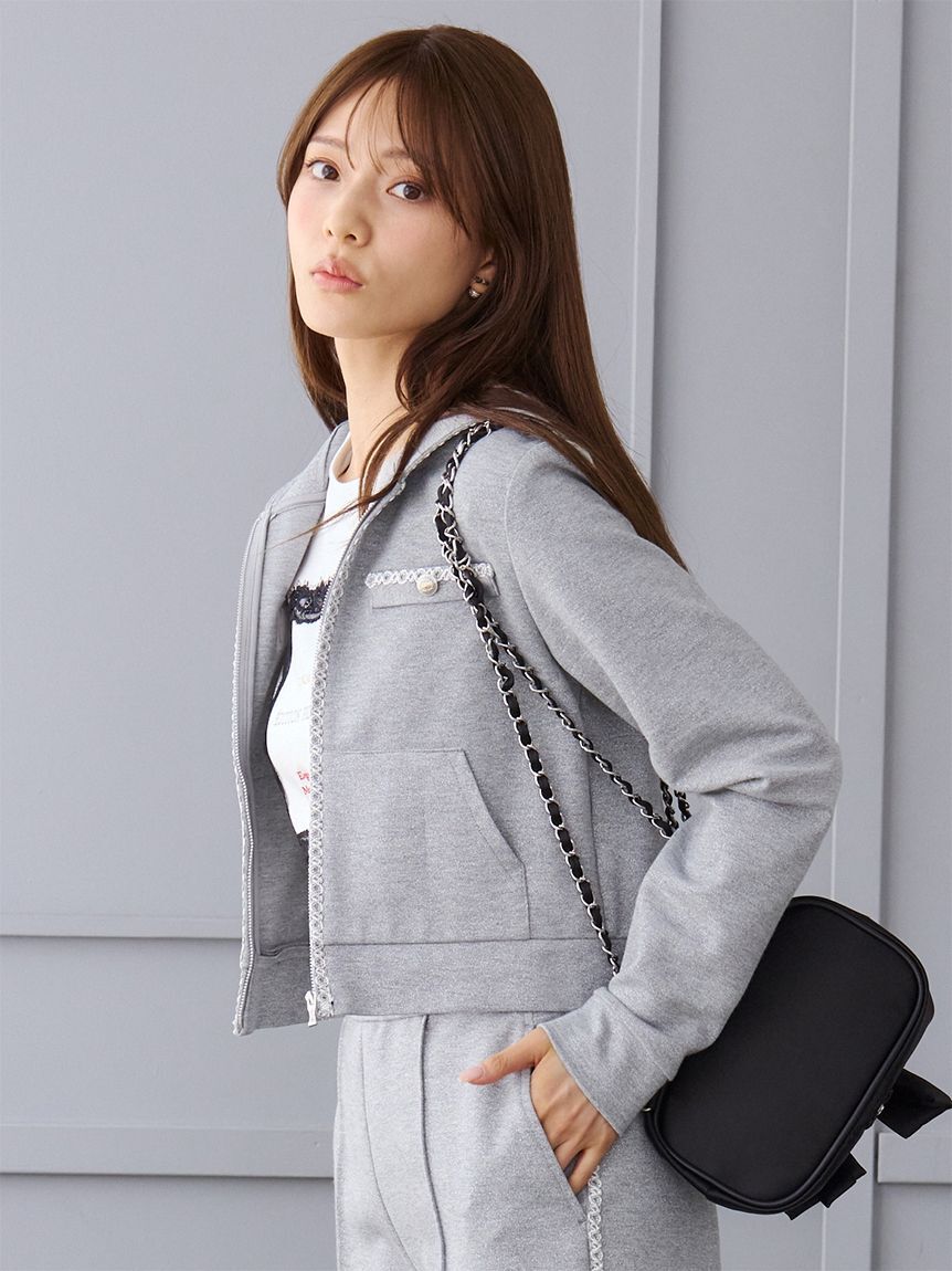 CELFORD「【セットアップ対応】トリムデザインカットソーパーカー」|パーカー|GRY