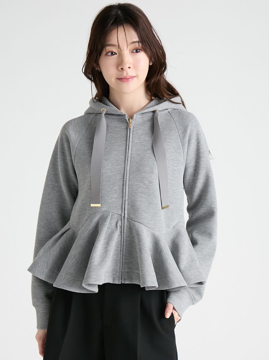 CELFORD「ペプラムデザインポンチパーカー」|パーカー|GRY