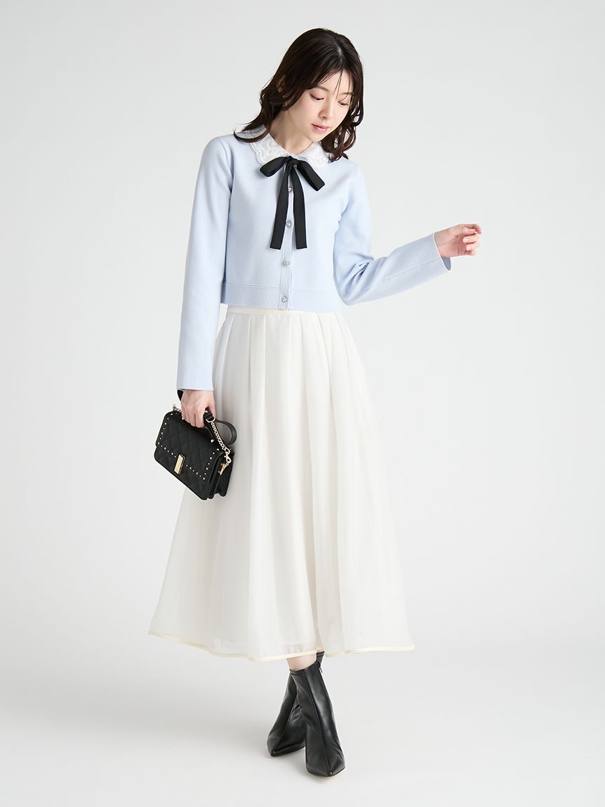 CELFORD「【WEB・ルミネ限定】レースカラーデタッチャブルカーディガン」|カーディガン|