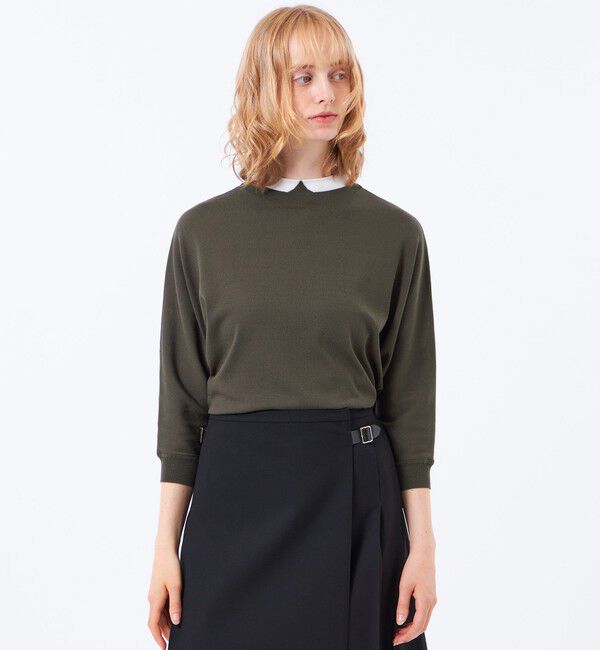 MACKINTOSH PHILOSOPHY「【Cleric Collar Knit(クレリックカラーニット)】ドルマンスリーブ」|ニット・セーター|ブラウン