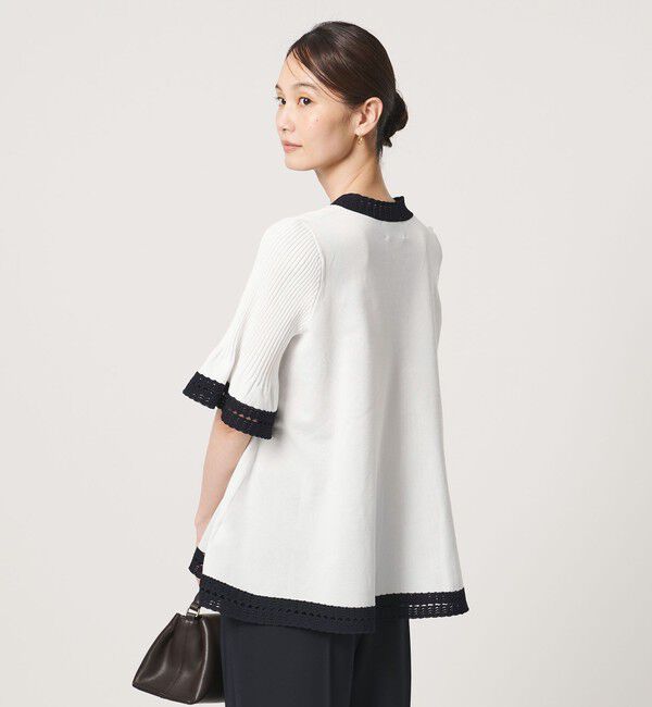 UNITED ARROWS「Vネック ニット ショートスリーブ チュニック」|ニット・セーター|