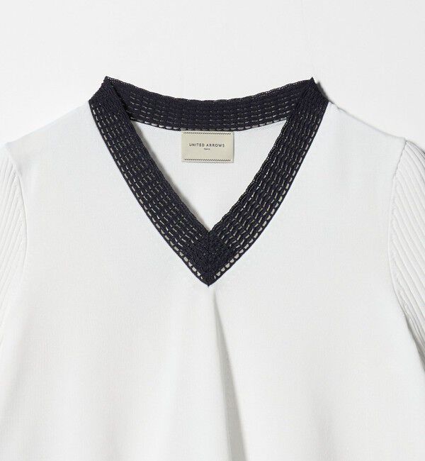 UNITED ARROWS「Vネック ニット ショートスリーブ チュニック」|ニット・セーター|