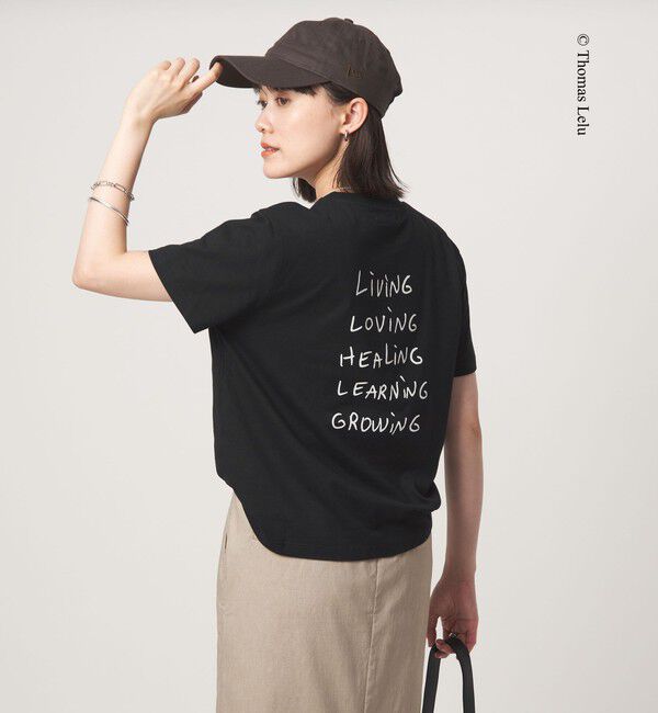 UNITED ARROWS green label relaxing「【別注】＜Thomas Lelu＞サインアート 半袖 Tシャツ カットソー」|Tシャツ・カットソー|BLACK