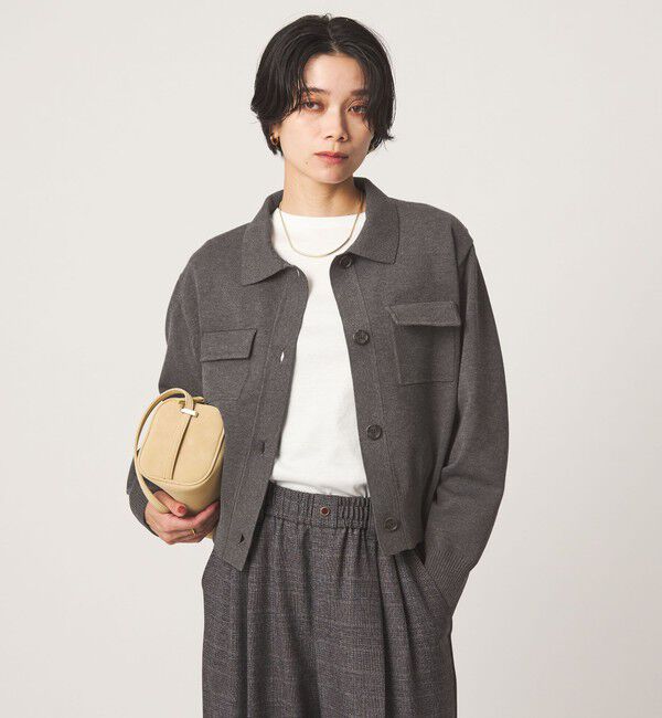 UNITED ARROWS green label relaxing「ポロニット カーディガン」|カーディガン|MD.GRAY
