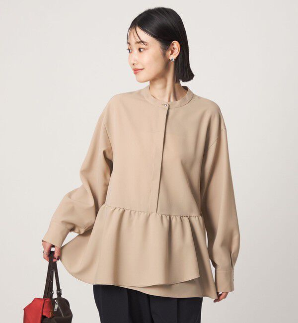 UNITED ARROWS green label relaxing「ツイル ペプラム ブラウス マシンウォッシャブル ストレッチ」|シャツ・ブラウス|