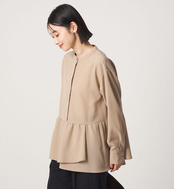 UNITED ARROWS green label relaxing「ツイル ペプラム ブラウス マシンウォッシャブル ストレッチ」|シャツ・ブラウス|