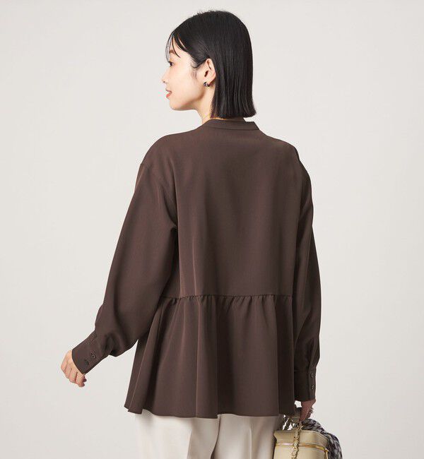 UNITED ARROWS green label relaxing「ツイル ペプラム ブラウス マシンウォッシャブル ストレッチ」|シャツ・ブラウス|