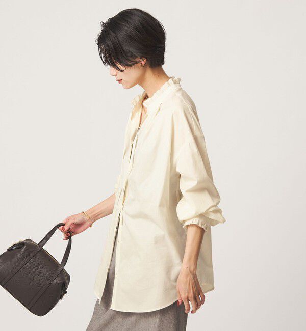 UNITED ARROWS green label relaxing「［size SHORTあり］フリルネック 2WAY ブラウス」|シャツ・ブラウス|