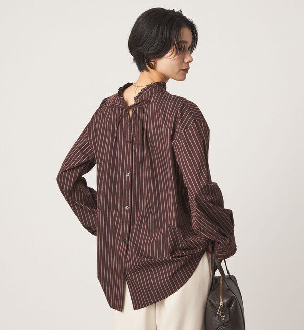 UNITED ARROWS green label relaxing「［size SHORTあり］フリルネック 2WAY ブラウス」|シャツ・ブラウス|