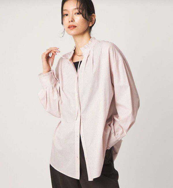UNITED ARROWS green label relaxing「［size SHORTあり］フリルネック 2WAY ブラウス」|シャツ・ブラウス|