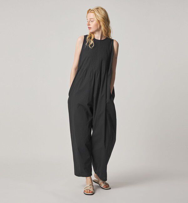 STEVEN ALAN「＜Steven Alan＞コットン ポプリン ピンタック オールインワン」|オールインワン|BLACK