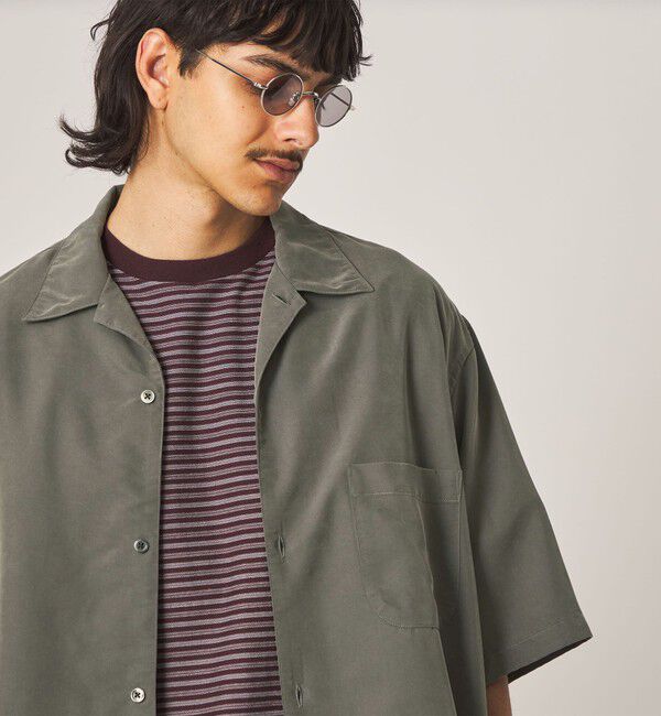 STEVEN ALAN「＜Steven Alan＞ ドレープ オープンカラー ショートスリーブ シャツ BOX」|シャツ・ブラウス|
