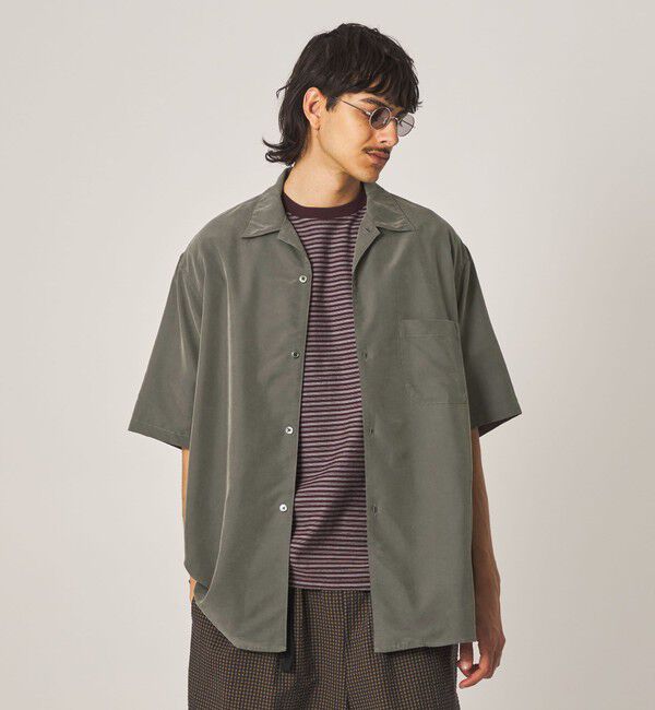 STEVEN ALAN「＜Steven Alan＞ ドレープ オープンカラー ショートスリーブ シャツ BOX」|シャツ・ブラウス|