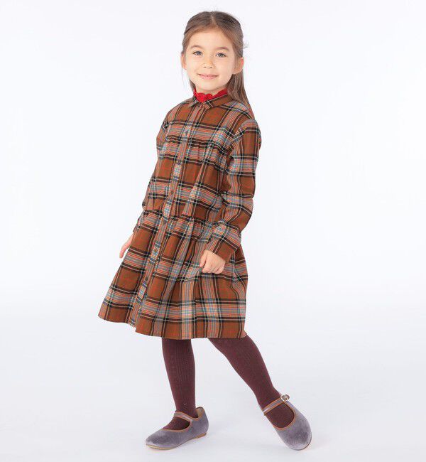 SHIPS KIDS「SHIPS KIDS:100～130cm / ネル チェック ワンピース」|ワンピース|
