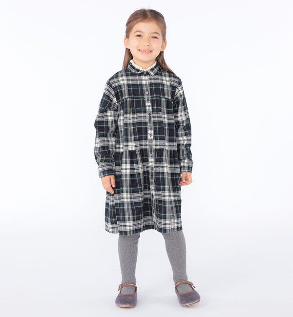 SHIPS KIDS「SHIPS KIDS:100～130cm / ネル チェック ワンピース」|ワンピース|