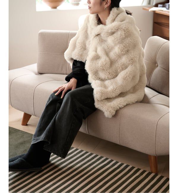 journal standard Furniture「《予約》FUR BLANKET S 70X120　フェイクファー ブランケット」|ブランケット|