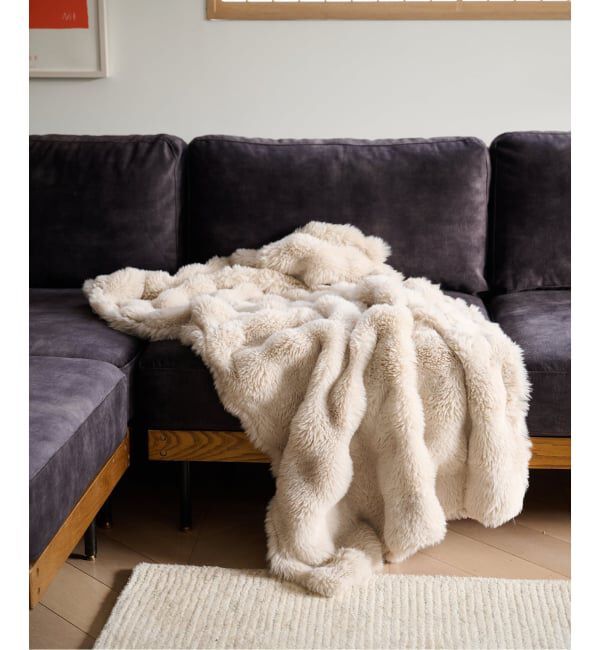 journal standard Furniture「《予約》FUR BLANKET S 70X120　フェイクファー ブランケット」|ブランケット|ナチュラル