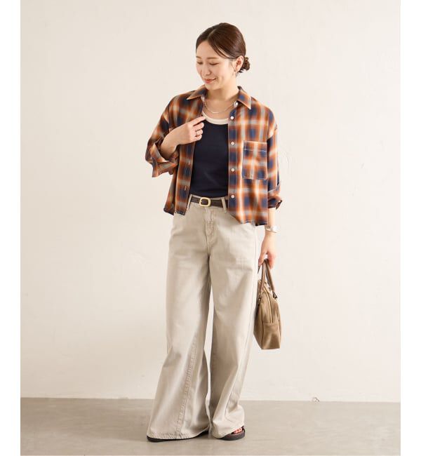 JOURNAL STANDARD「《予約》オンブレチェッククロップド シャツ」|シャツ・ブラウス|